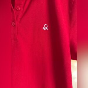 Benetton Red Polo Shirt Dress